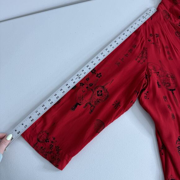 Soft Surroundings Shirt Womens 2X Red Pagoda Lantern Tunic Top Oriental Asian - Picture 10 of 14